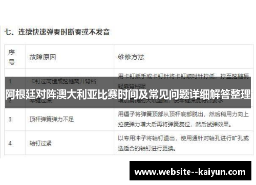 阿根廷对阵澳大利亚比赛时间及常见问题详细解答整理